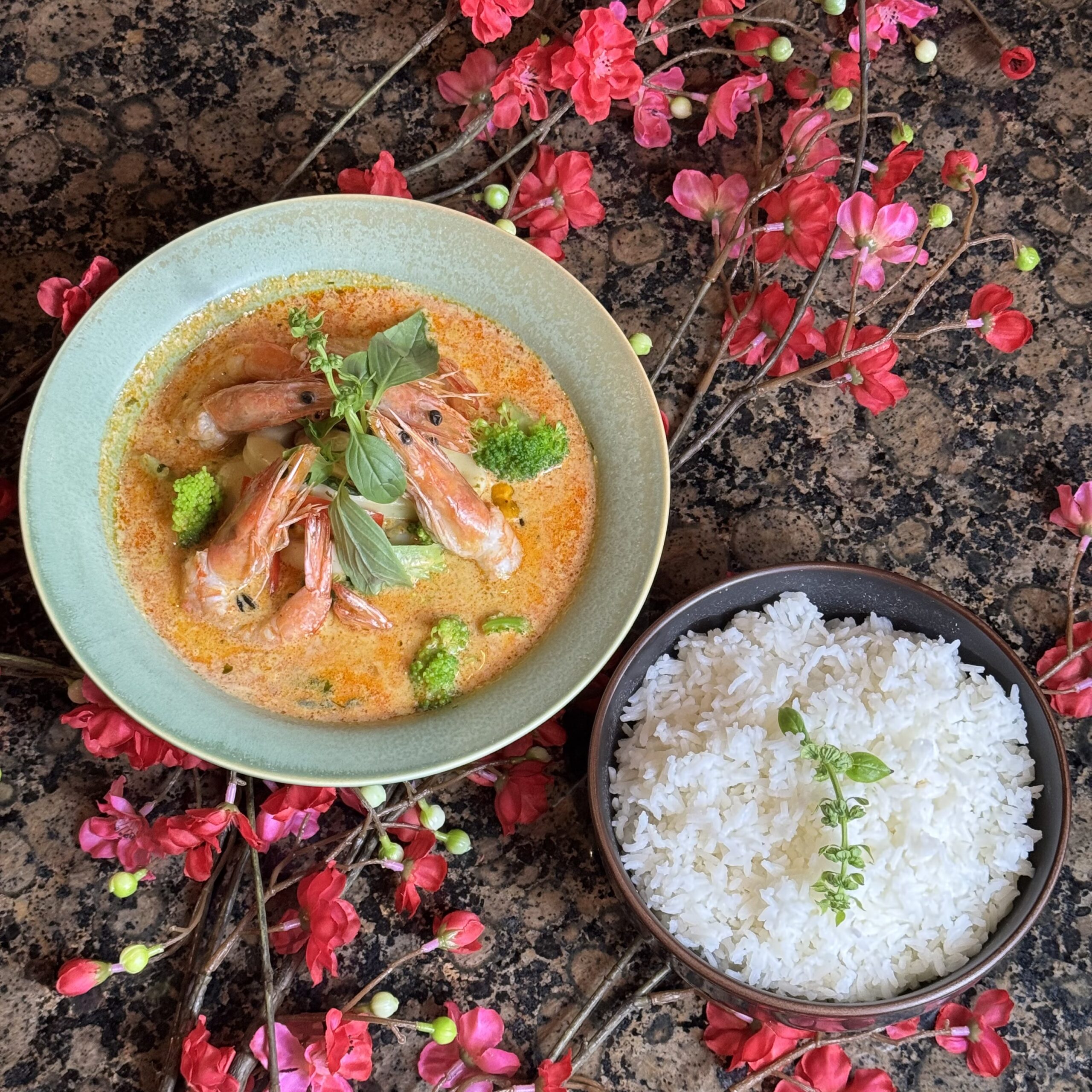 Fruits de mer au curry rouge